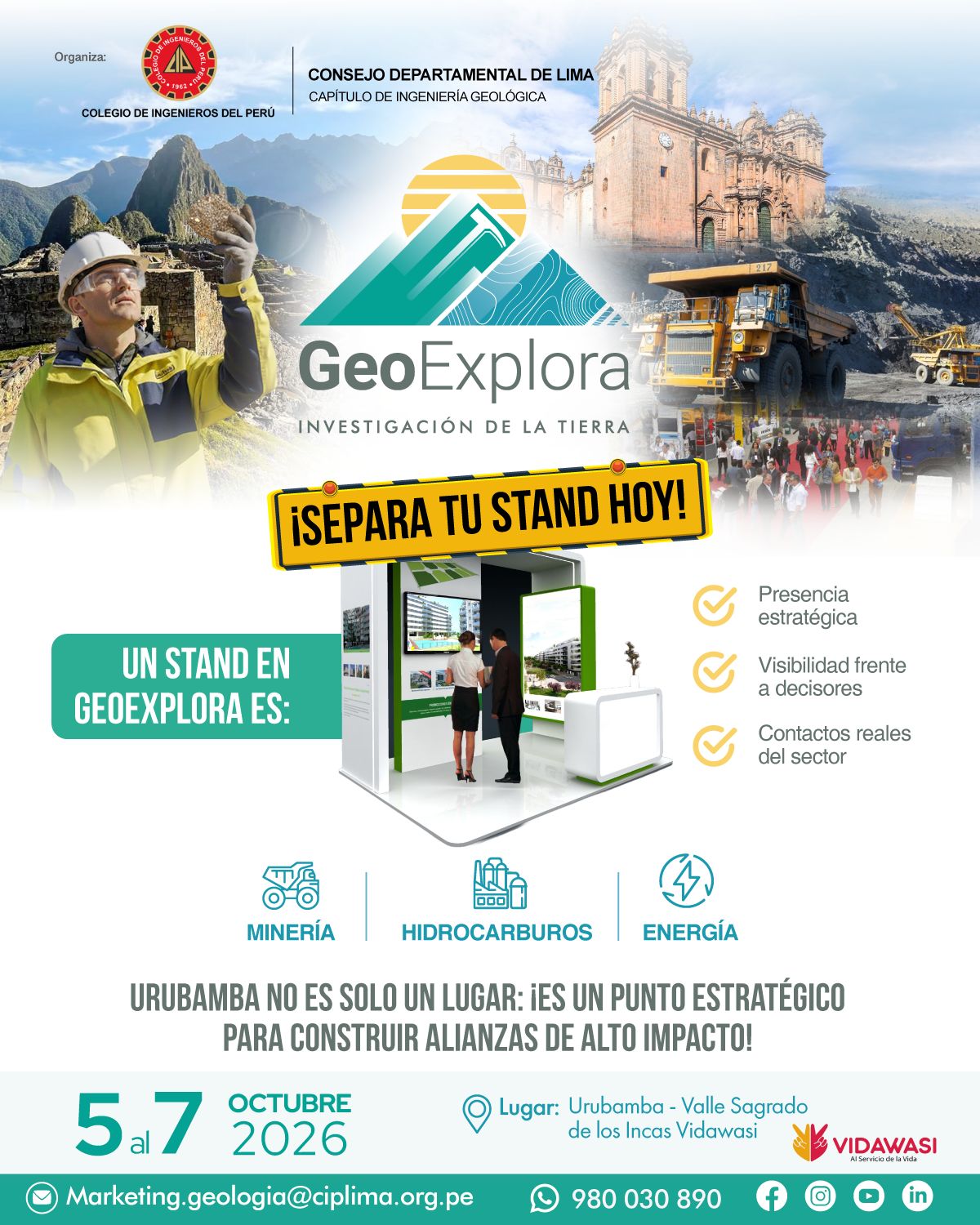 GeoExplora 2026: Cusco y las regiones del sur concentran más del 45% de la cartera de proyectos mineros